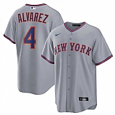 Men's New York Mets #4 Francisco Alvarez Gray 2025 Limited Stitched Jersey Dzhi,baseball caps,new era cap wholesale,wholesale hats